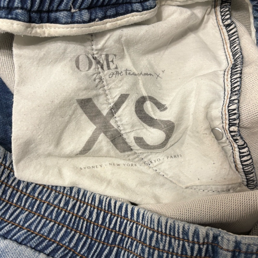 One Teaspoon Falcon Pull On Cropped Joggers Knit Denim Pants Size XS - Picture 8 of 10